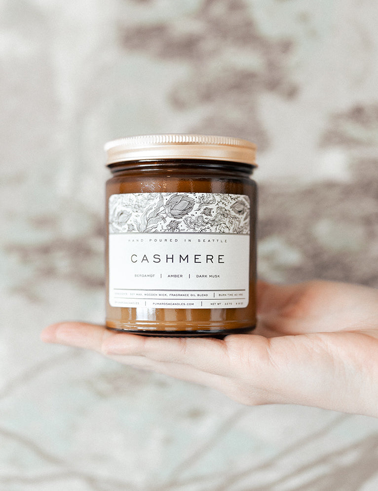 Cashmere 100% Soy Wax with Wood Wick candle