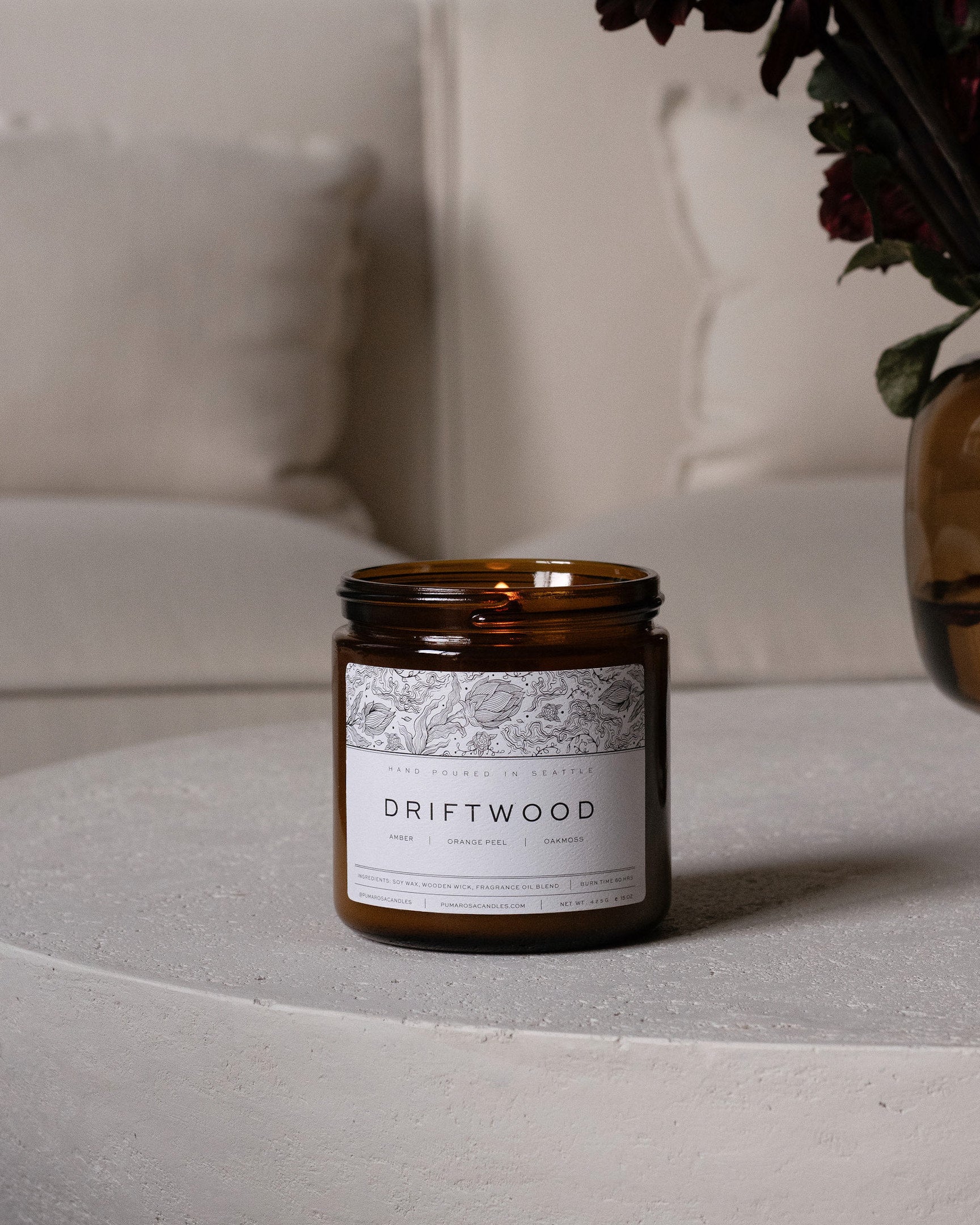 Driftwood Soy with Wood Wick Candle House Warming Gift From the PNW and Seattle