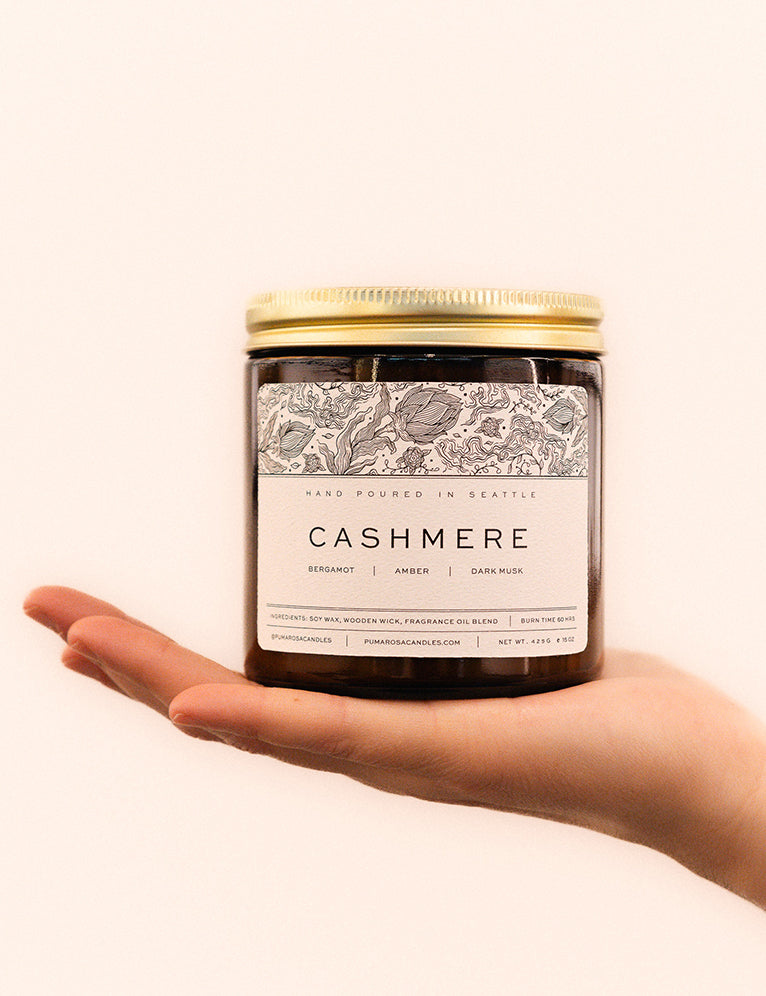 Cashmere 100% Soy Wax with Wood Wick candle