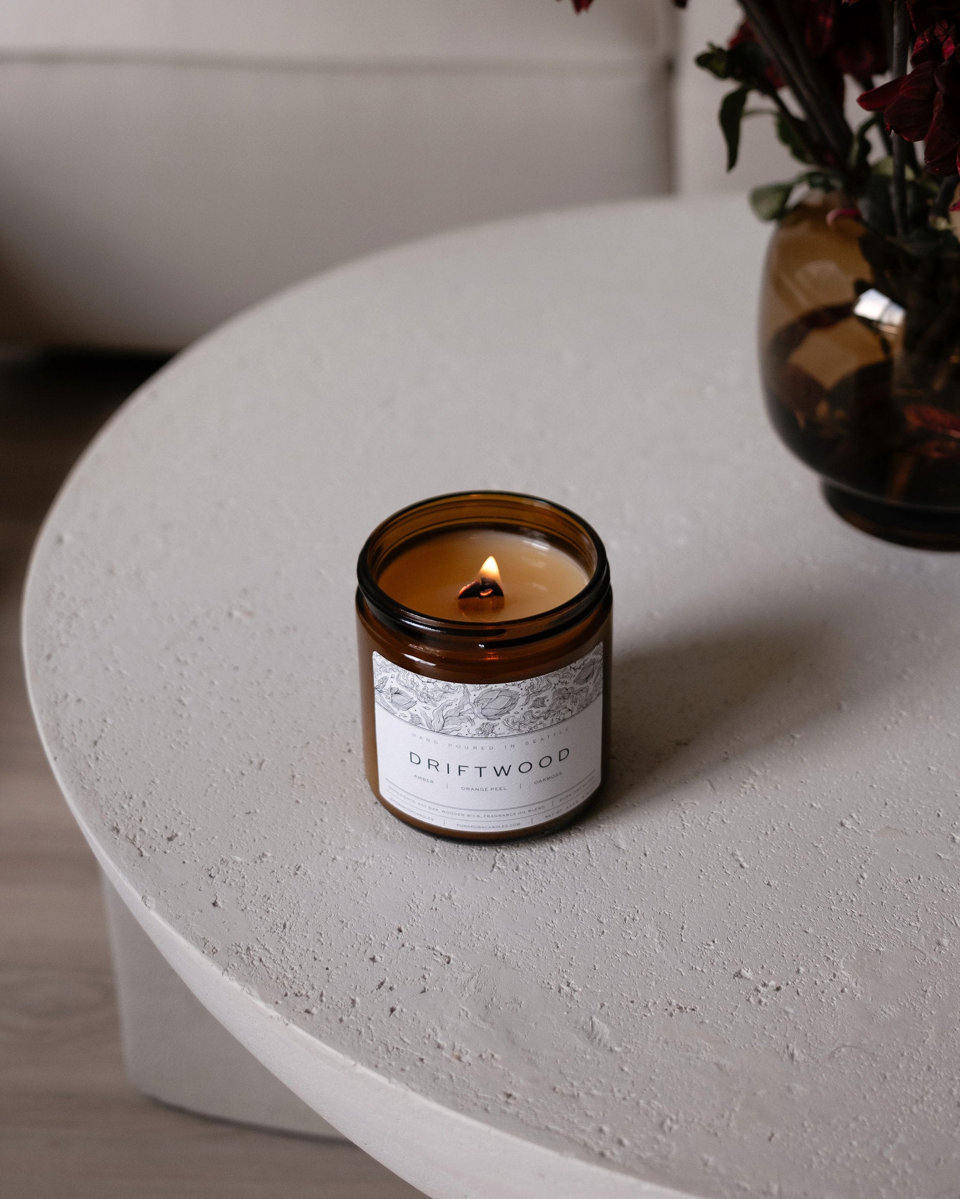 Driftwood candle, House Warming Gift From the PNW and Seattle, Washington